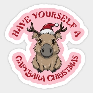 Have Yourself A Capybara Christmas Sticker